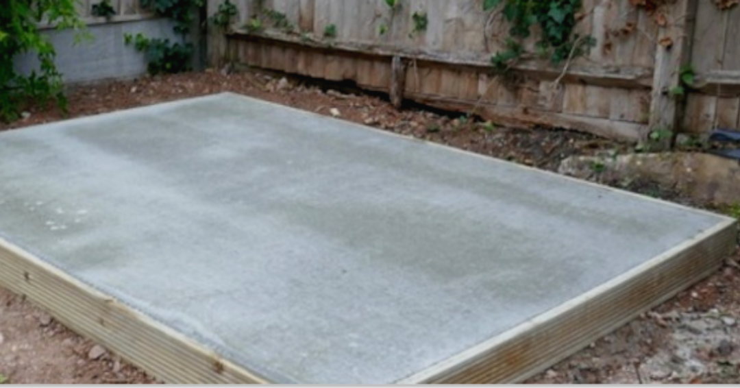Concrete slab shed