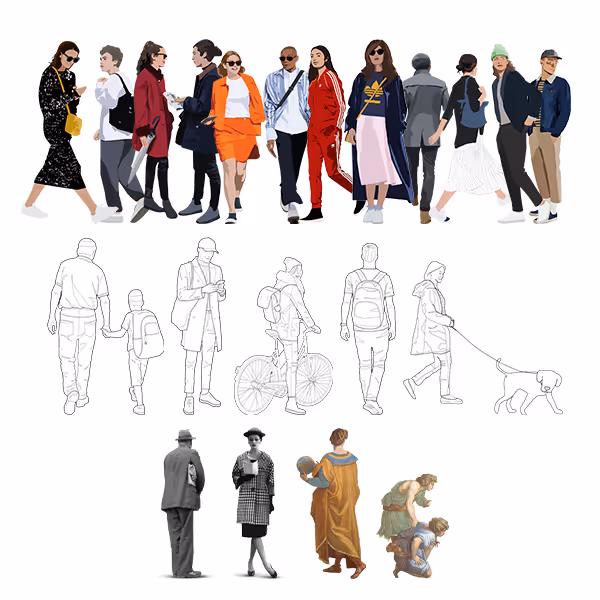 Example of the Mixed Style Figures Pack