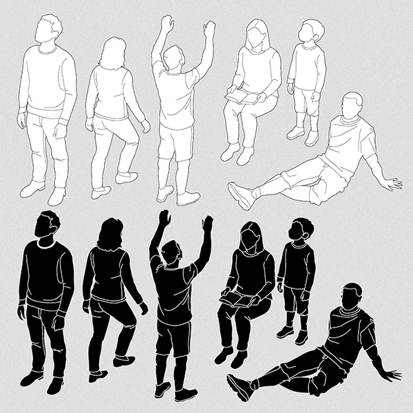 Example of the Free Isometric Scale Figures Pack