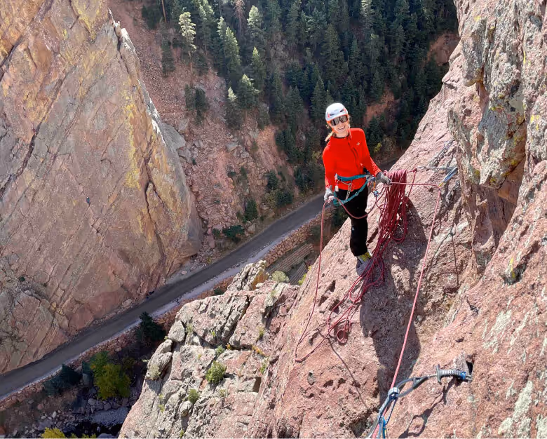 Gallery photo of someone rock climbing in Boulder, Colorado