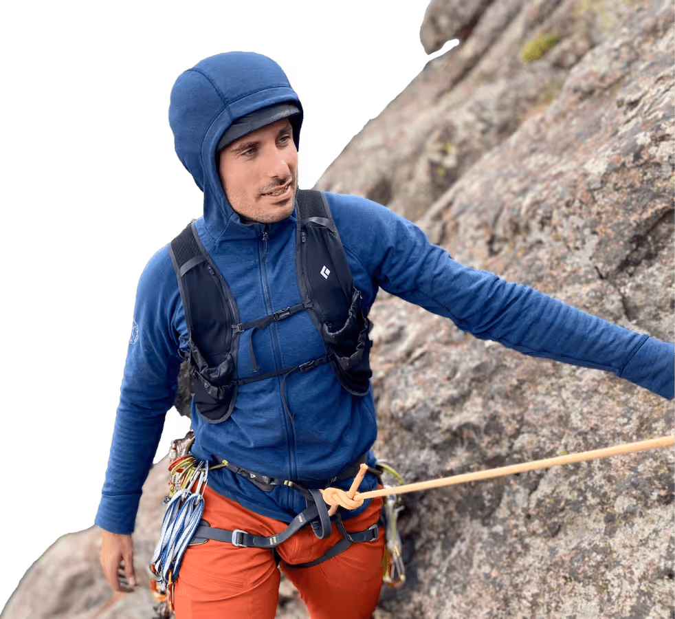 Photo of Max Lurie Rock Climbing