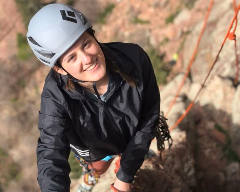 Boulder Rock Climbing Gallery Photo -  young woman rock climbing