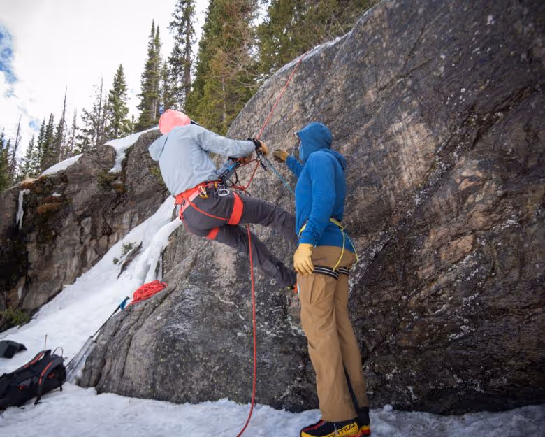 Gallery photo of people climbing with a Colorado ice climbing guide