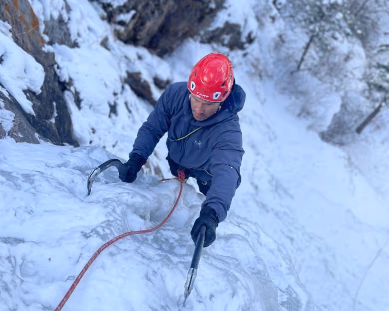 Gallery photo of someone ice climbing with Alpine to the Max