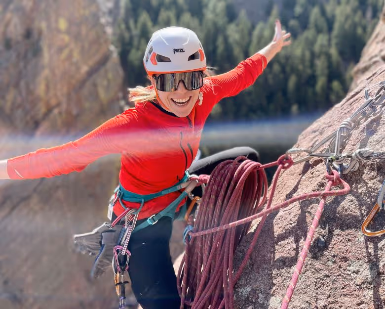 Gallery photo of someone rock climbing with Alpine to the Max in Boulder