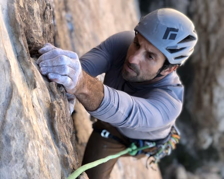 Photo of a man rock climbing in Golden, CO