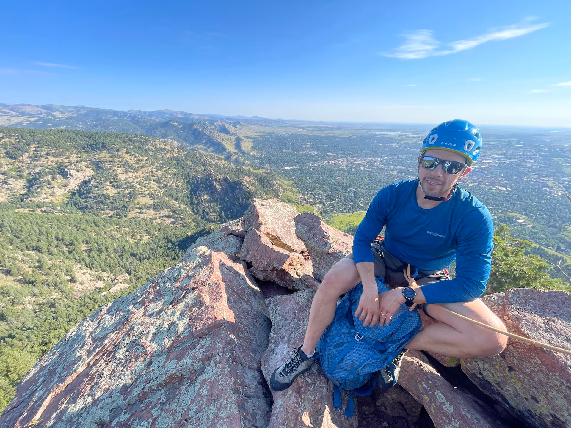 Photo of proper outdoor rock climbing outfit