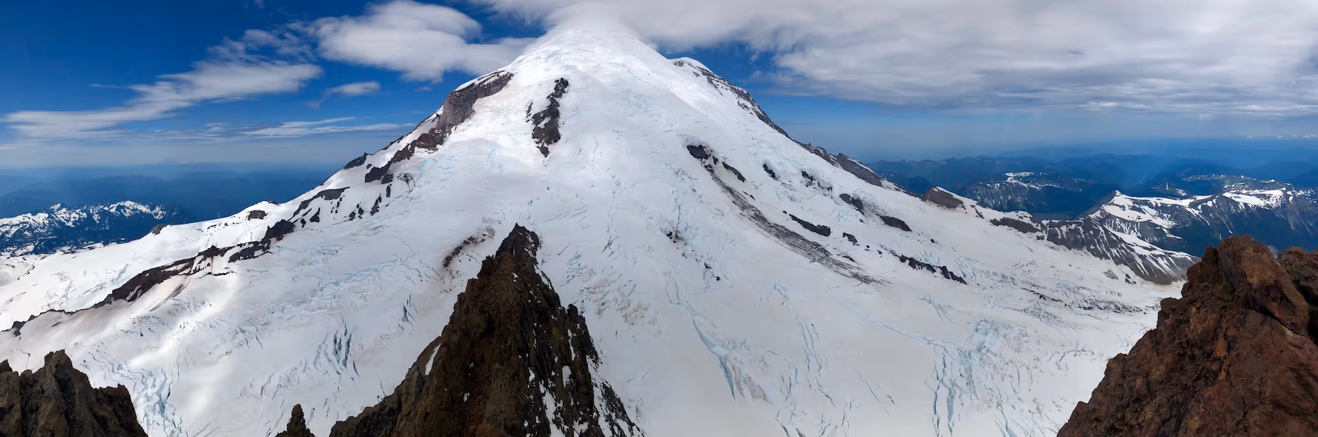 Photo of a glaciered peak