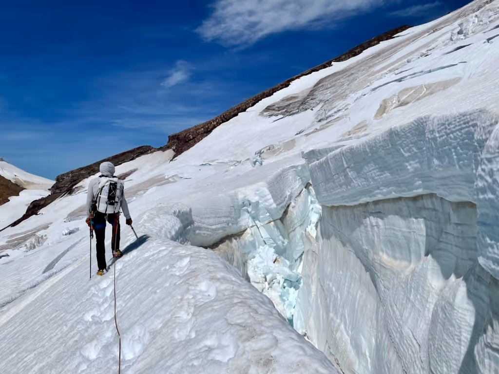 Photo of man mountaineering on Mt. Baker