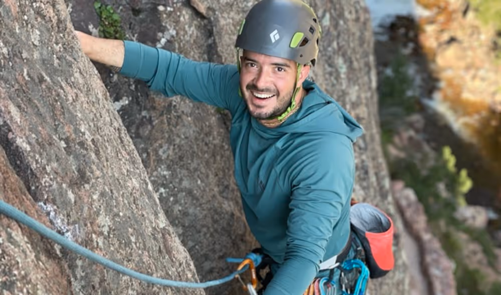 Male rock climber in Colorado