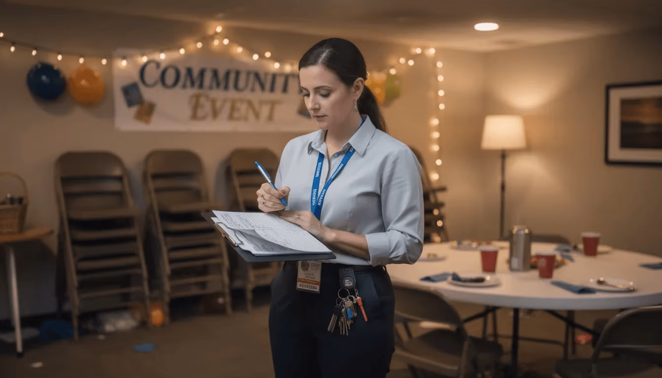 Property Manager taking down after a Community Event