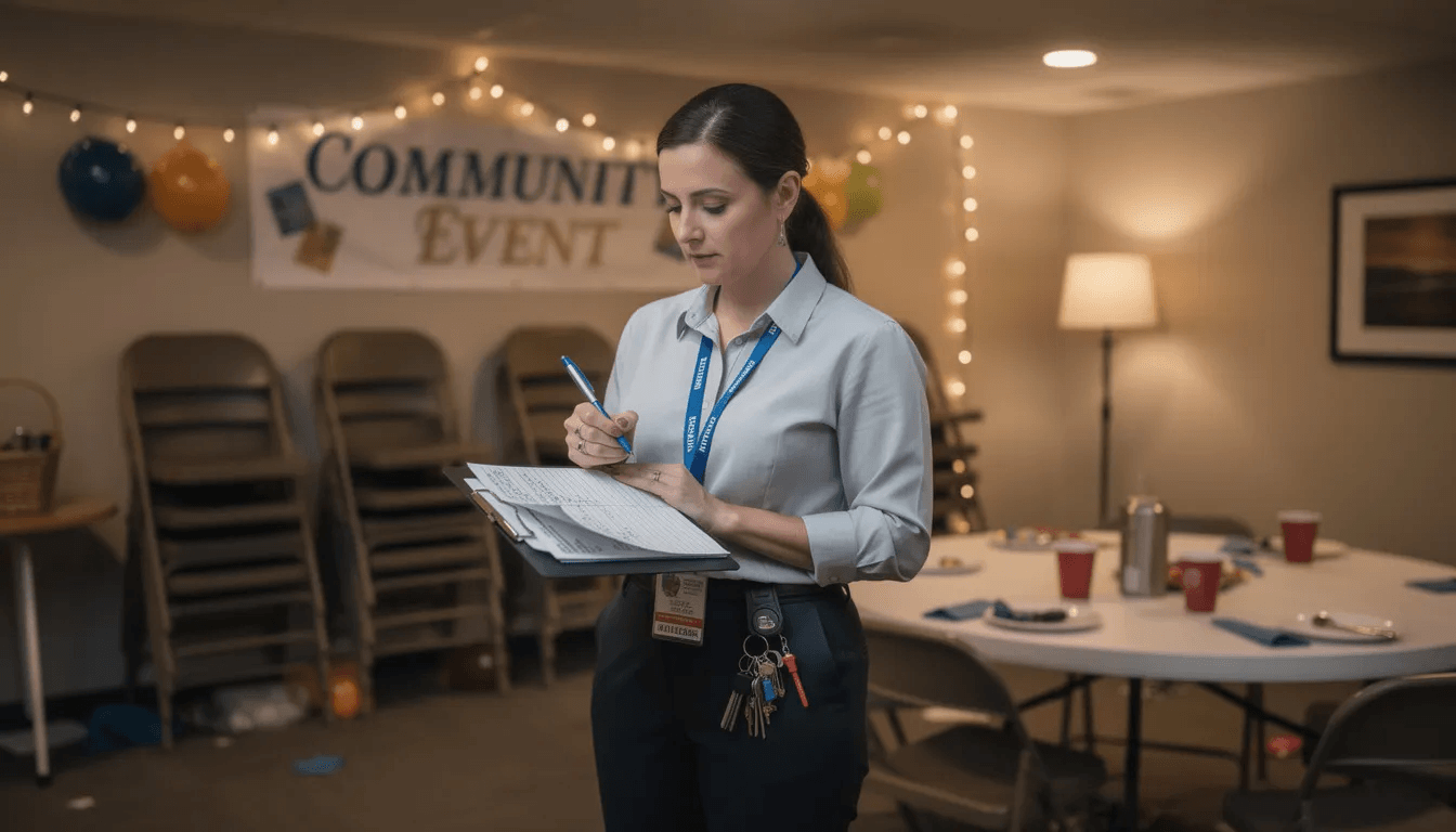 Property Manager taking down after a Community Event