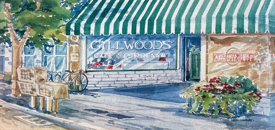 painting of grillwood's cafe in st helena 