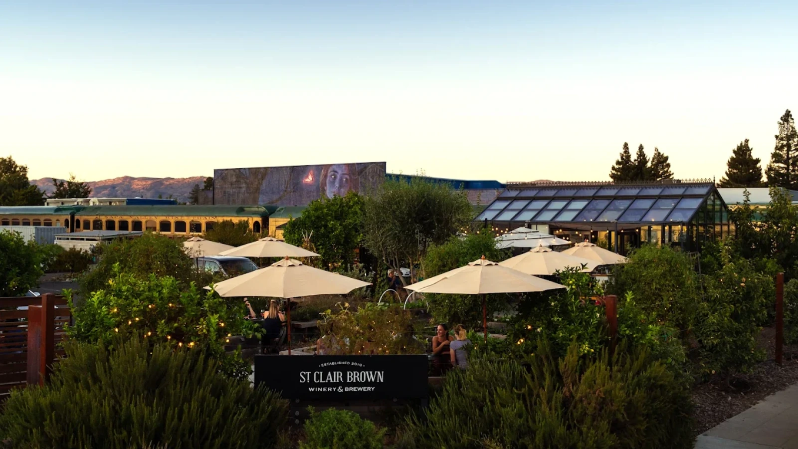 St Clair Brown Napa brewery and winery outdoor garden seating