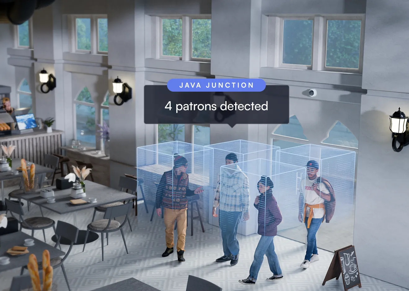 lumana ai video security brand imagery 3d renders with product use cases visualization