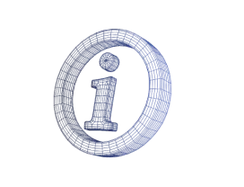 Blue information icon with a lowercase letter i inside a circle.