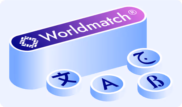 Worldmatch mit internationalen Schriftsystemen