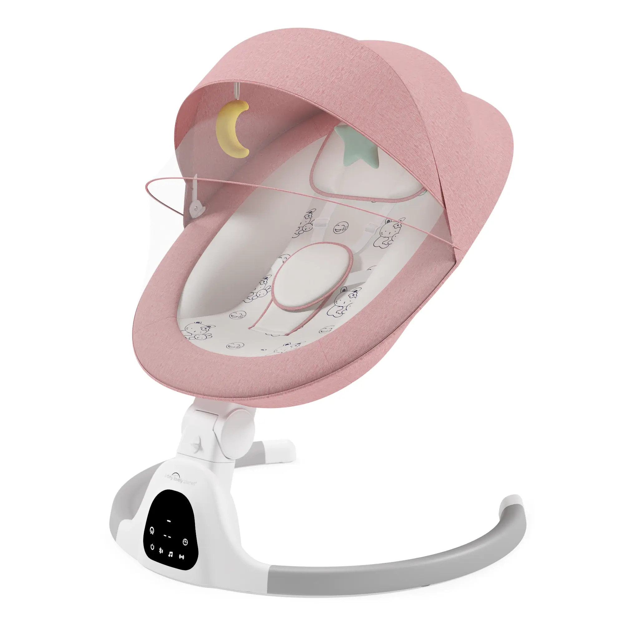 3D visualisatie en product rendering van de ergonomische roze baby wipstoel van A Tiny Lovely Planet