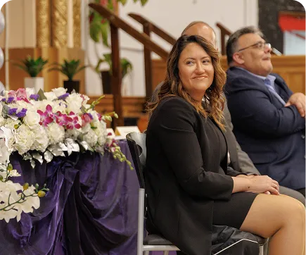 Composite of app screens and a student studying, showing how the K-12 school app streamlines calendars and announcements	