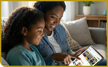 Student using the school website