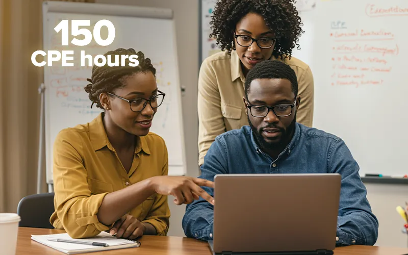 Teachers track progress toward 150 CPE hours on SOLVED platform; laptop screen highlights time-saving automation