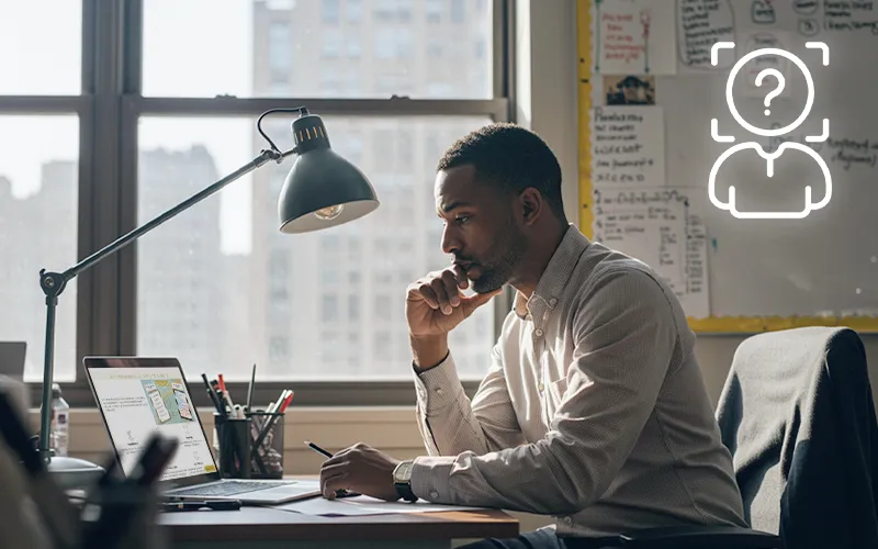 School administrator reviewing digital student ID scanner options on laptop to improve K-12 attendance tracking.