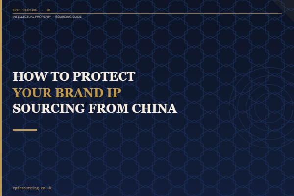 UK brand owner reviewing trademark documents and manufacturing contracts for Chinese sourcing