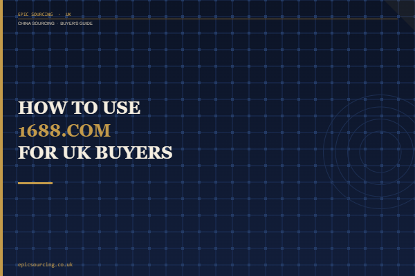 UK business owner browsing 1688.com on laptop showing Chinese wholesale product listings