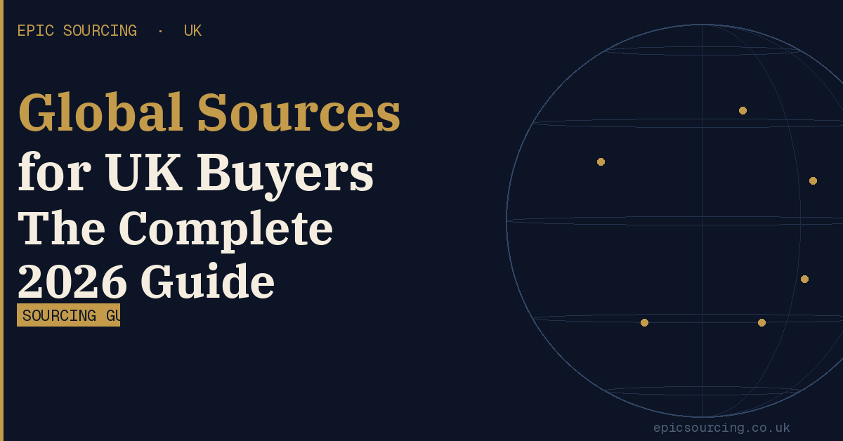 UK buyer comparing Global Sources and Alibaba supplier listings on a laptop screen for product sourcing
