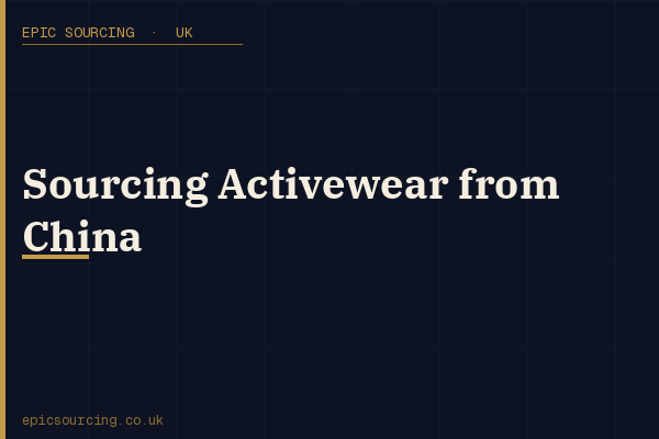 Rack of colourful activewear leggings and sports bras sourced from Chinese manufacturers for UK fitness brands