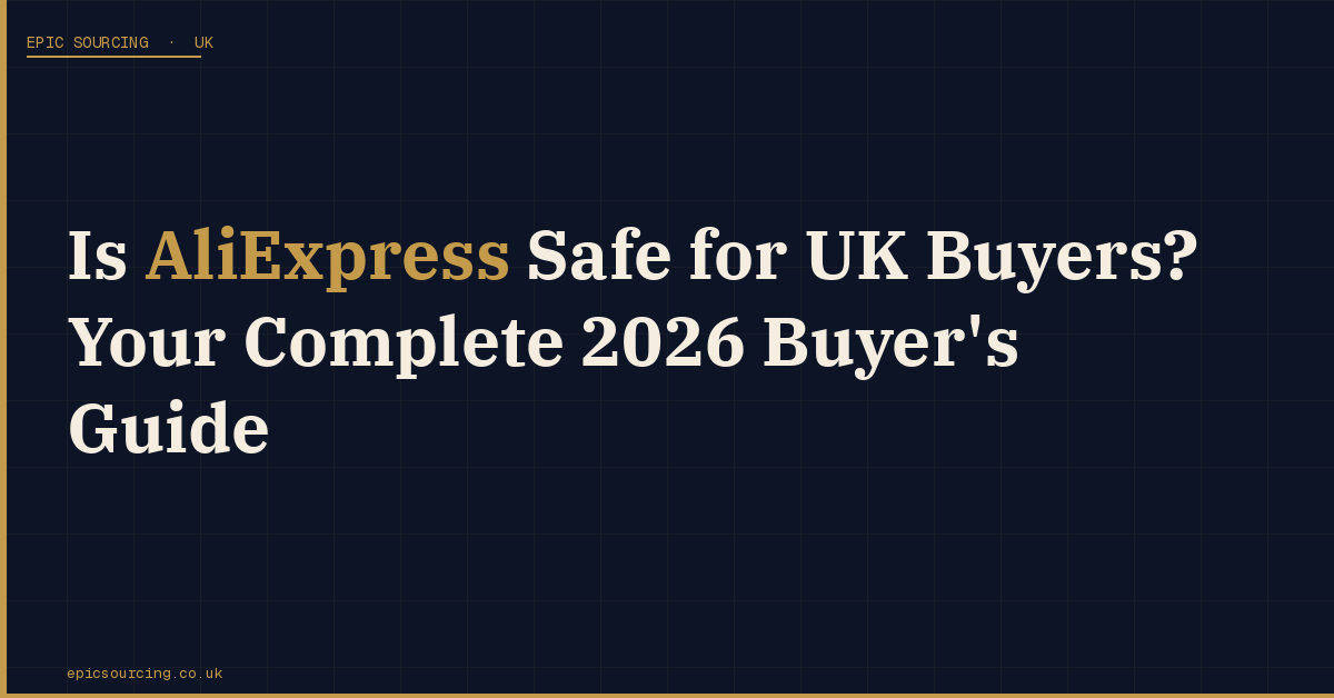 UK entrepreneur reviewing AliExpress product listings on a laptop, weighing up sourcing options