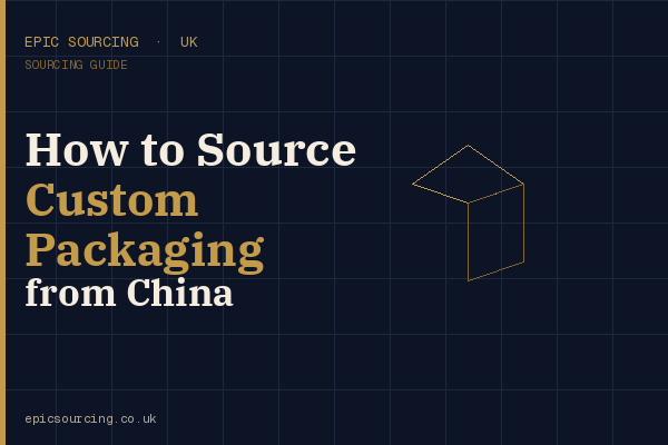 UK brand owner reviewing custom packaging samples sourced from China including branded boxes and branded bags