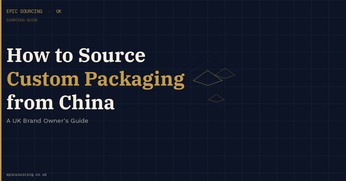 UK brand owner reviewing custom packaging samples sourced from China including branded boxes and branded bags
