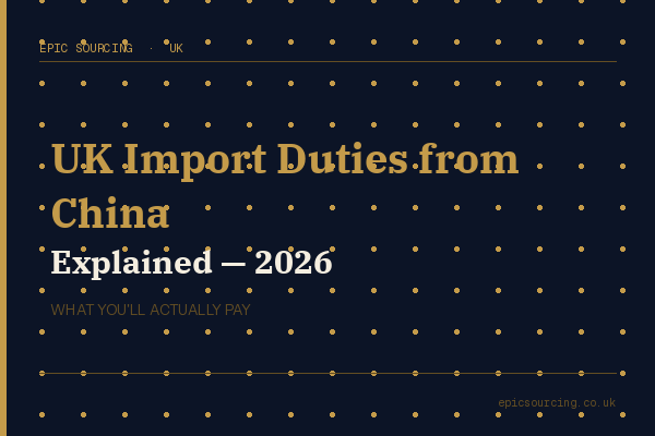 UK entrepreneur reviewing HMRC customs forms and import duty calculations for goods imported from China