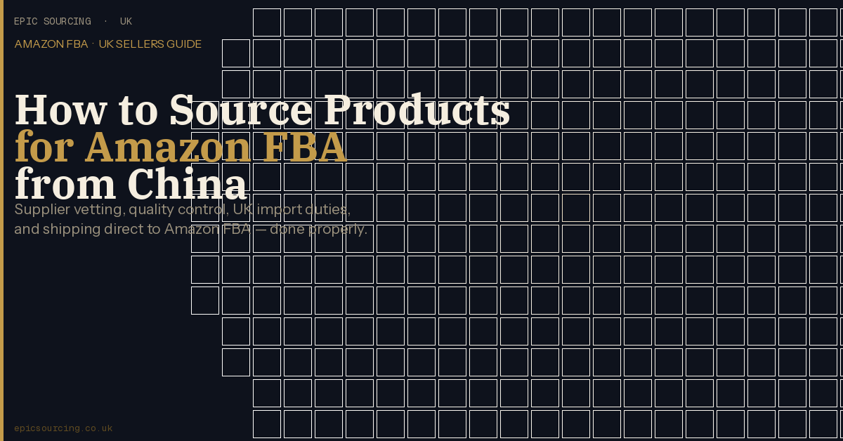 UK entrepreneur reviewing product samples and supplier documents for Amazon FBA sourcing from China
