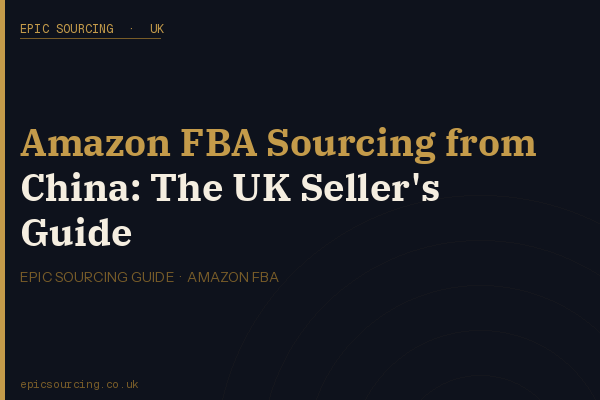 UK Amazon FBA seller reviewing product samples sourced from Chinese manufacturers, with shipping boxes and a laptop showing Amazon Seller Central