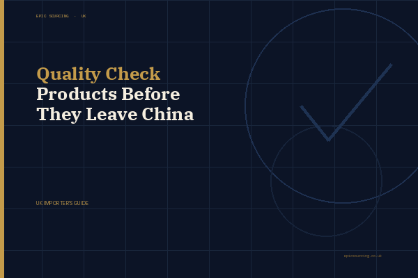 Quality control inspector checking products on a factory production line in China before shipment to the UK