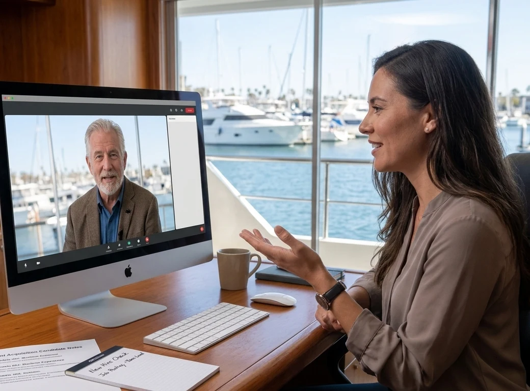 An MM-SEAS Navita Navigator on a video call with a mariner