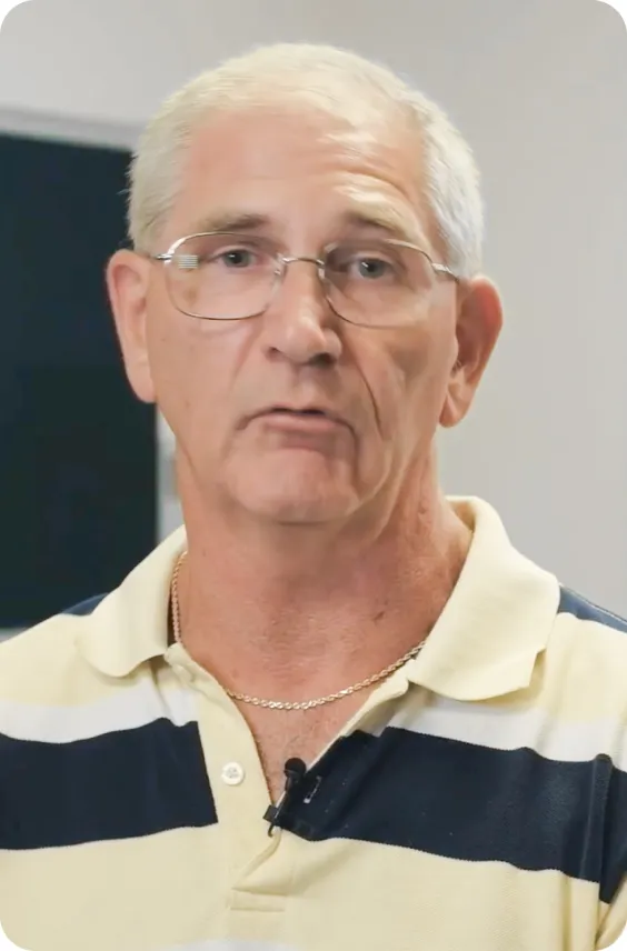 A senior gentleman sharing his plasma donation experience