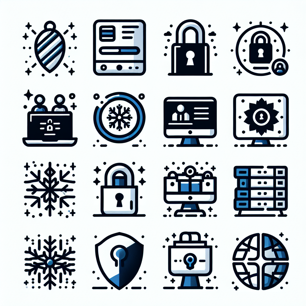 Holiday office cybersecurity illustration