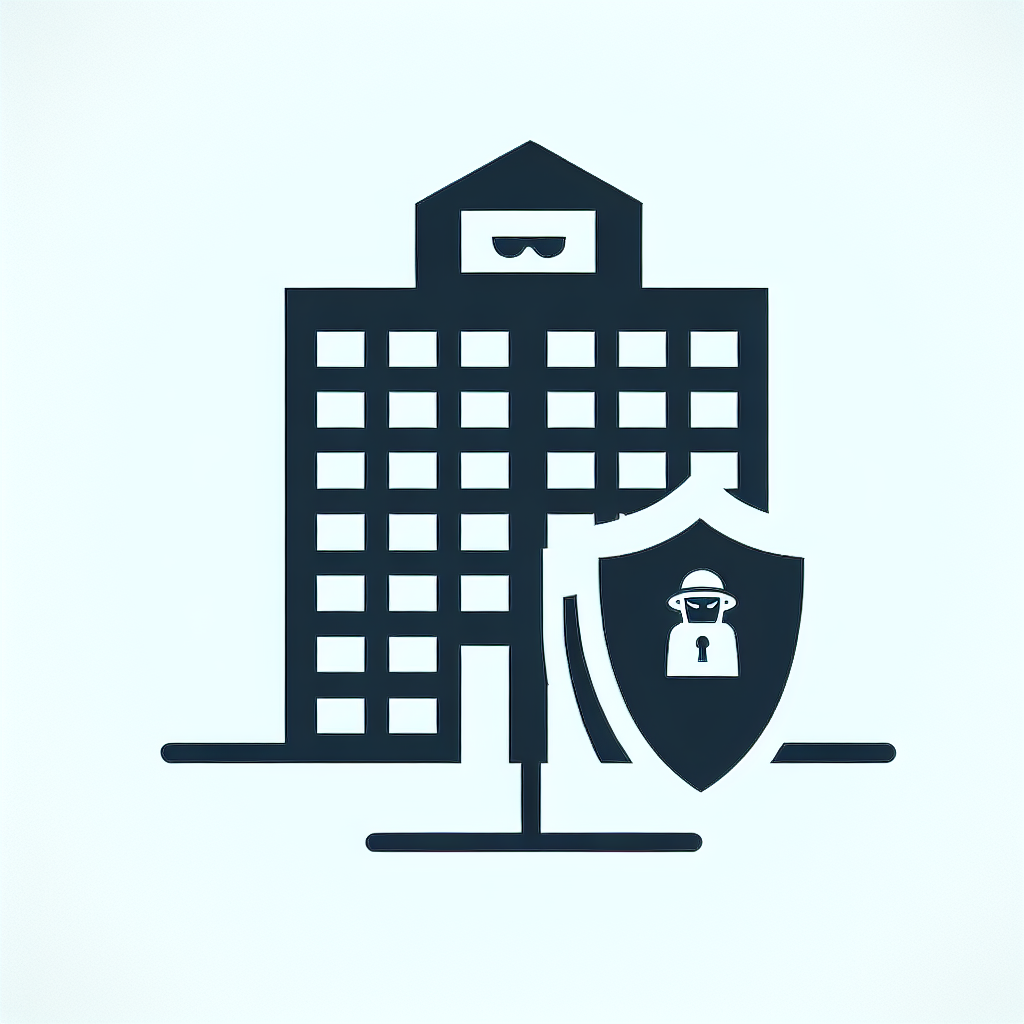 Abstract illustration: secure laptop and shield