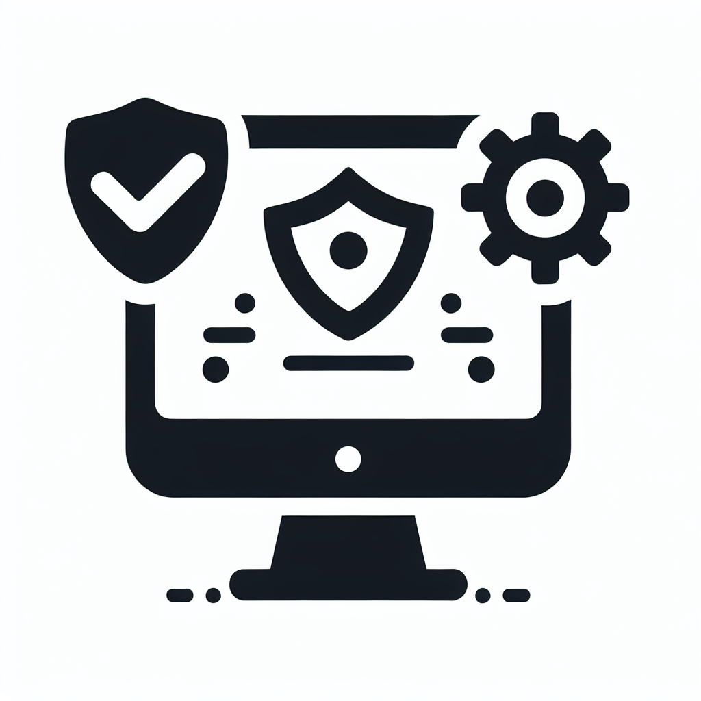 Laptop with security icons