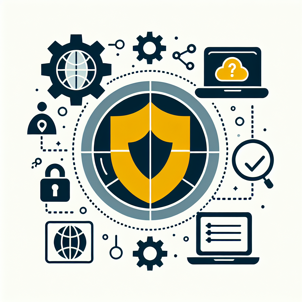 Cybersecurity dashboard with icons