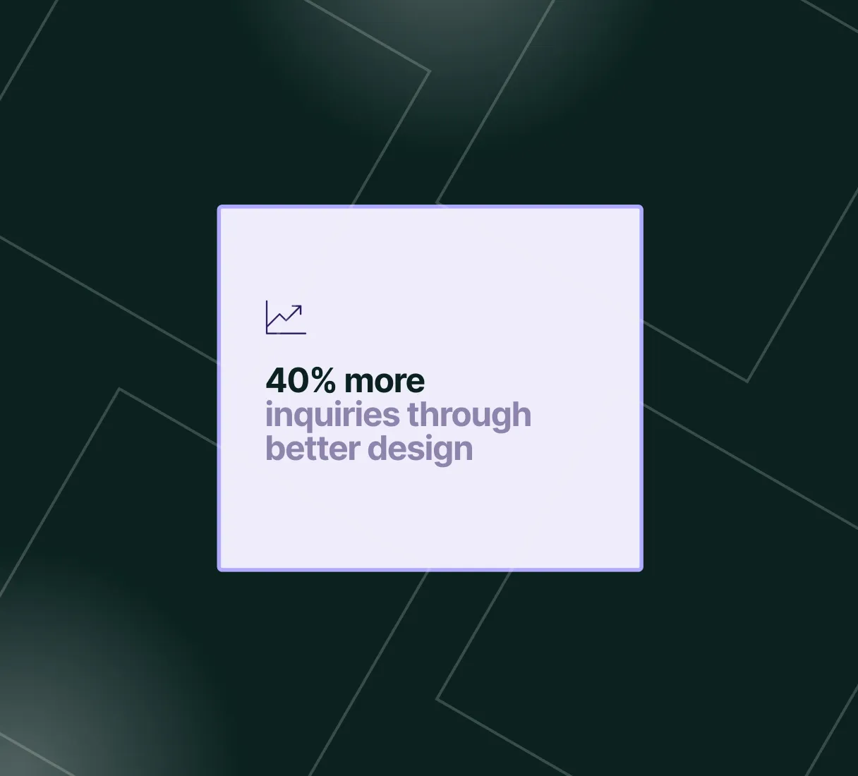 Illustration that says 40% more inquiries through better design