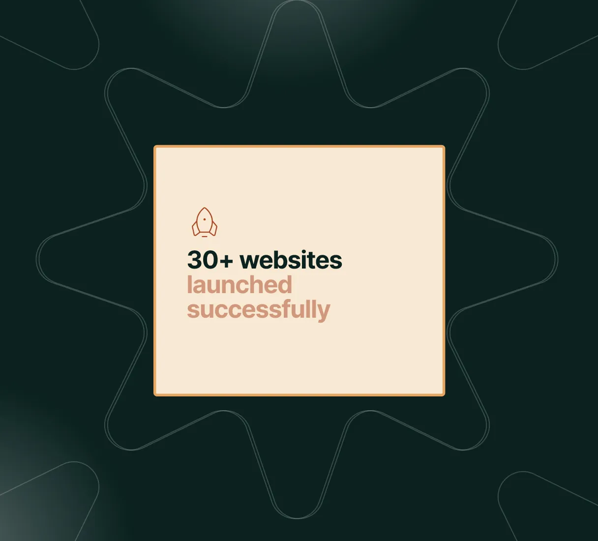 Illustration that says 30+ websites launched seccesuflly