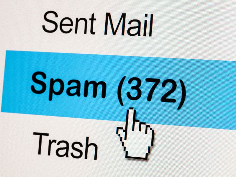 A picture of spam e-mails