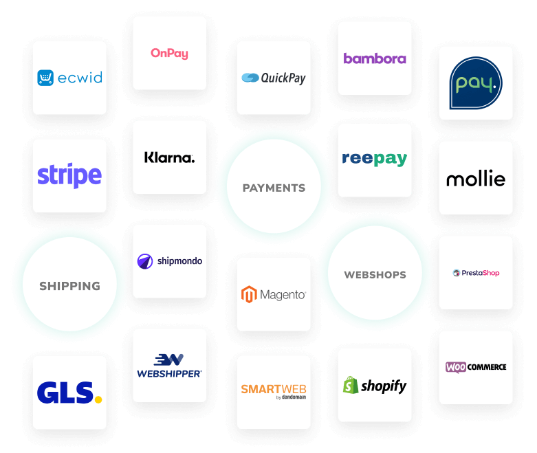 En hel del logotyper för integration