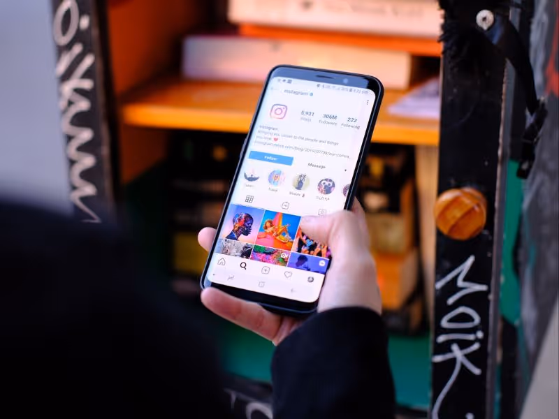 A smartphone showing Instagram