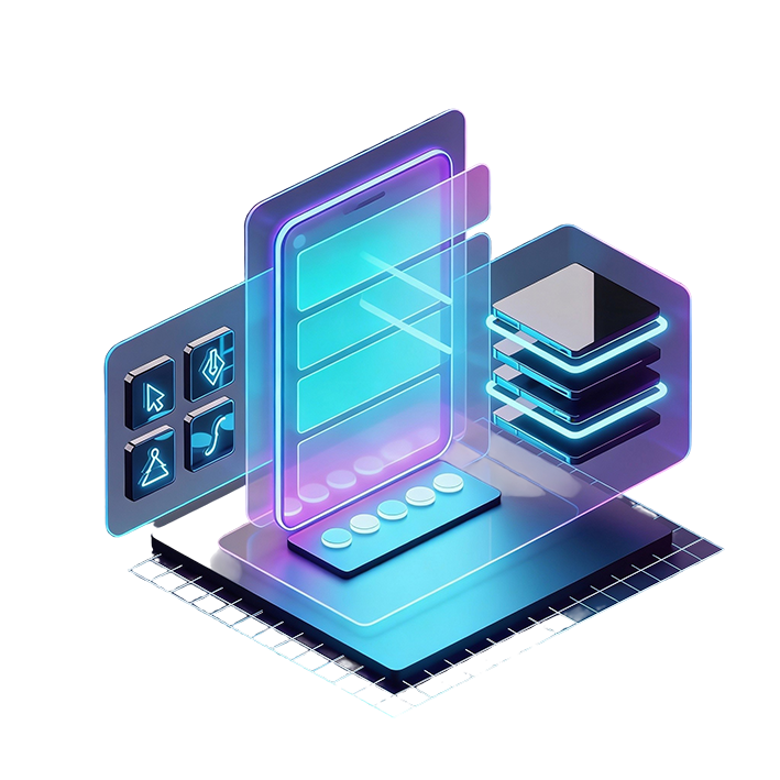 A UXUI Interphase with a sleek, futuristic design