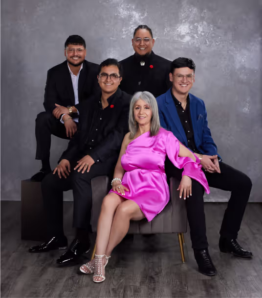 A photo of the Leos team which is a family owned and operated business.